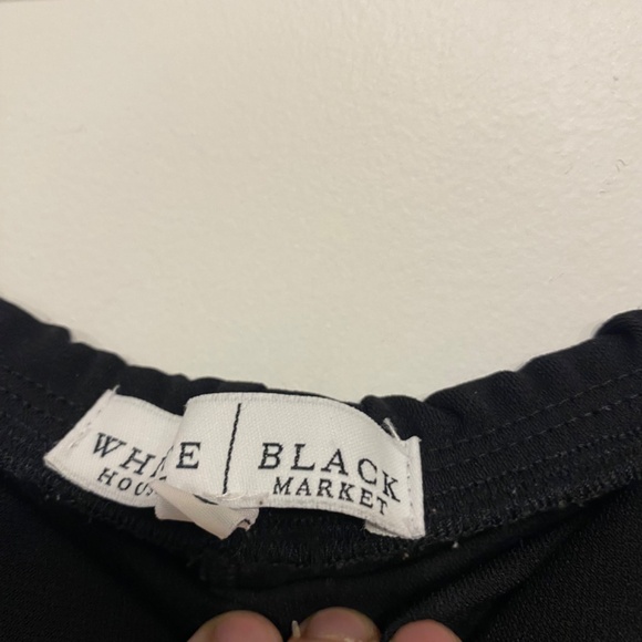 White House Black Market Strapless Black Wide Leg Belted Jumpsuit Size Small - Picture 6 of 6